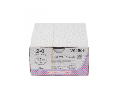 ETHICON HECHTDRAAD VICRYL RAPIDE M3 USP2-0 SINGLE ARMED CT-1 90CM
TRANSPARANT V9450H STERIEL