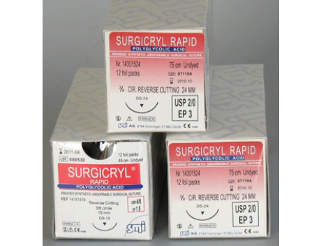 SMI HECHTDRAAD SURGICRYL RAPID USP3-0 DS 24MM BUITENSNIJDEND 75CM
TRANSPARANT 1420 1524 STERIEL
