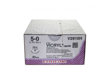 ETHICON HECHTDRAAD VICRYL RAPIDE USP5-0 FS-2 45CM TRANSPARANT V2910H
STERIEL